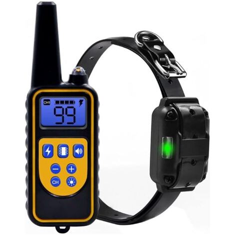 Collar de adiestramiento para perros resistente al agua IP67 con anillo vibratorio y luz LED, modos de entrenamiento, collar de adiestramiento para perros con vibración ajustable, color negro (negro)
