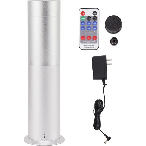 Ätherischer Öldiffusor aus Aluminiumlegierung mit Fernbedienung für Zuhause, Büro, Hotel – 100–240 V, US-Stecker, silberfarben (1/5)