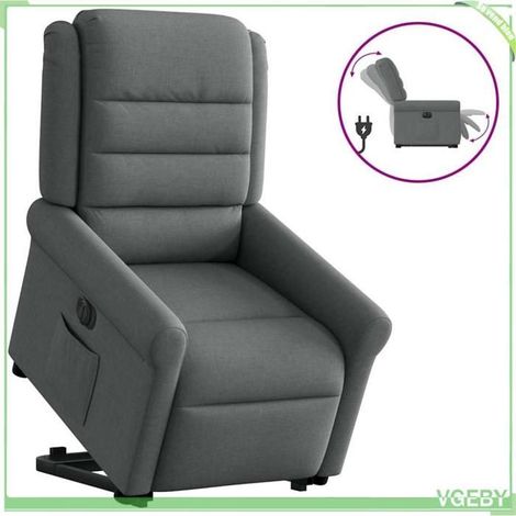 Fauteuil inclinable électrique (releveur) - Mod. 3303335 - Gris foncé tissu - Dossier 135° - Moteur levage électrique (1/5)