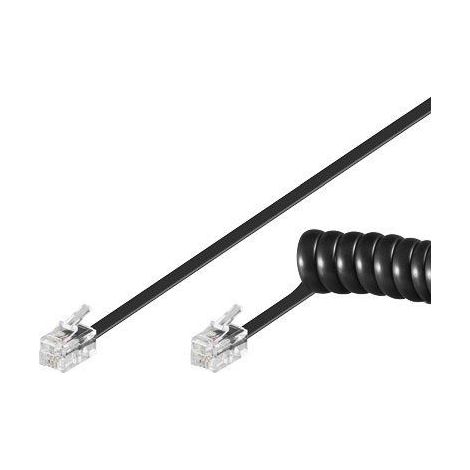 Intellinet Cavo telefonico spiralato 2mt RJ10 4P4C Nero (1/3)
