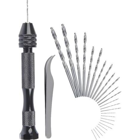 Perceuse à Main Hand Drill Ajustable Hélicoïdaux de Kit 25 Pieces Mini Foret Fraise Twist Pour Modèle Noyer Ambre Olive Nut - (1/5)