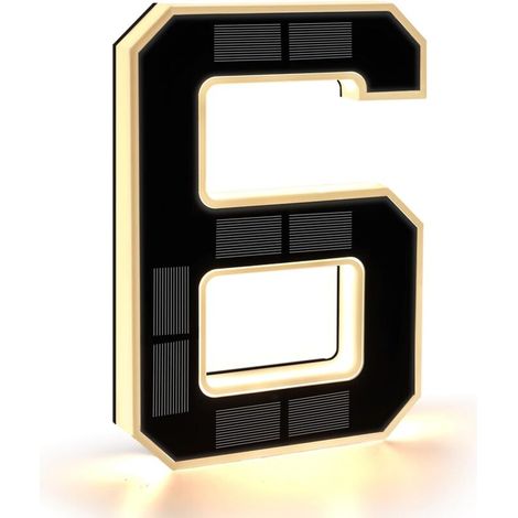Plaque De Numero De Maison - Solaire - Ip44 - 23 Cm - Pour Extérieur - 1 Pièce (1/5)