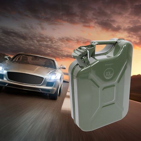 Bidon d'essence 5L/10L, réservoir d'essence métallique standard américain, bidon à carburant épais, réservoir de secours portable, bidon d'essence, seau à essence pour voitures et camions (1/4)