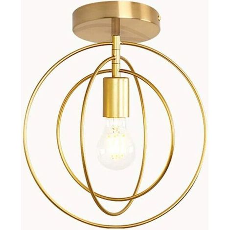DIY Lustre Fer Doré Boules 360°Régble Lampe Suspension Luminaire - Diamètre 32cm (Ampoule Non incluse) (1/4)