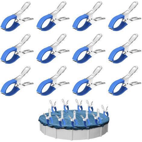 Clips metálicos FENOPLASTICA12 para cubiertas de piscinas, clips para lonas de piscinas con película protectora, clips para piscinas elevadas, clips de alta resistencia para cubiertas de piscinas (1/5)