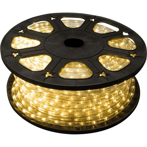 HQ-Power LED-Lichtschlauch 45 m, 36 LEDs pro Meter, warmweiß 3060 K, IP44, 360 Grad Beleuchtung, flexibel und kürzbar, für Innen- und Außenbereich, Deko- und Partybeleuchtung