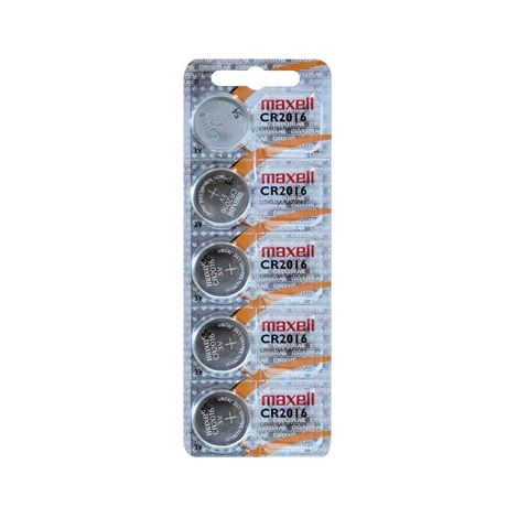 Maxell piles bouton au lithium cr2016 3v blister5 (1/4)