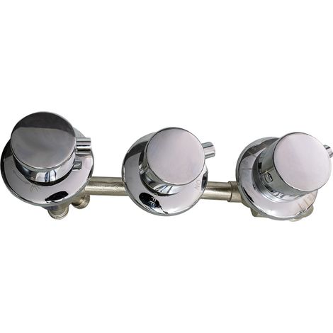 Thermostat-Armatur 3 Regler mit 4 fach Umschalter für Whirlpool und Wannen (1/4)