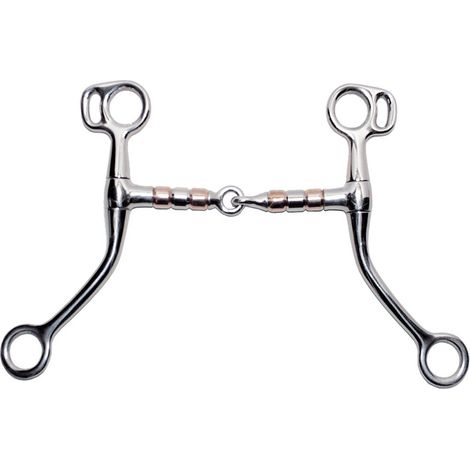 Morsure occidentale articulée en acier inoxydable avec rouleaux de cuivre de 16 mm