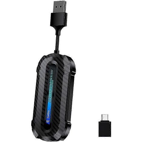 Adaptateur sans fil USB Type C 2-en-1 pour Android Auto : convertit Android Auto filaire en CarPlay sans fil. WHBYV (1/4)