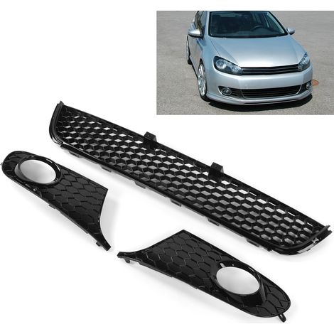 Dreiteiliger (übergroßer) Satz für unteren Wabengrill und Nebelscheinwerferblenden für Volkswagen Golf 6 (2009-2013) (1/5)