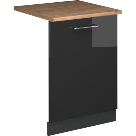 Façade de lave-vaisselle Fame-Line, Anthracite Haute brillance, 60cm , PT Chêne, Vicco (1/5)