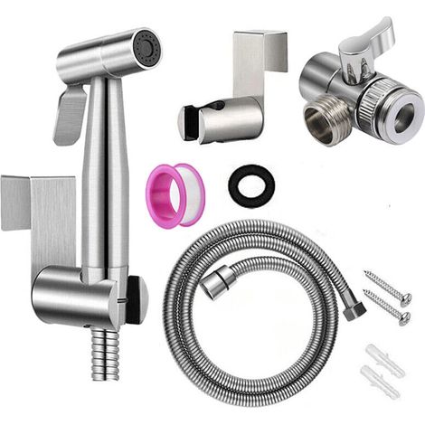 Ensemble de douche bidet en acier inoxydable avec douchette à main et support pour robinet