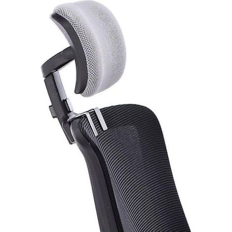 Appui-tête universel pour chaise de bureau, coussin de soutien de la tête rembourré, hauteur et angle réglables – gris argenté et noir (1/5)
