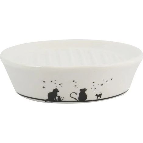 Jabonera de Cerámica GATITOS Blanco y Negro MSV (1/3)
