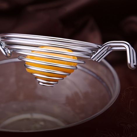 Séparateur d'œufs en acier inoxydable, filtre pour jaune et blanc d'œufs, outil de cuisine et de pâtisserie (1/5)