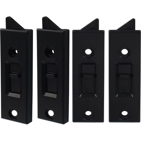 Lot de 4 verrous de porte de rechange pour serrures basculantes et coulissantes, pour pièces intérieures, fenêtres, portes de salle de bain, garage, etc. (1/3)
