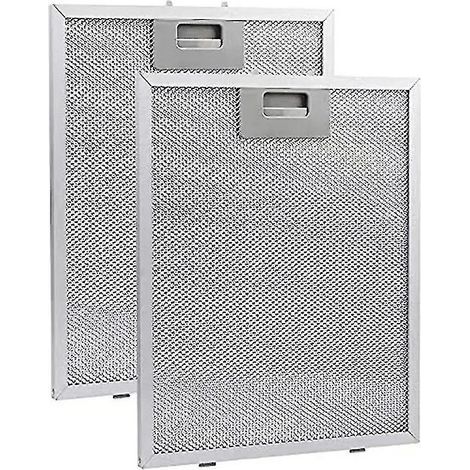 Lot de 2 filtres pour hotte aspirante, filtre à graisse, extracteur de cuisine, aspirateur en aluminium (1/5)