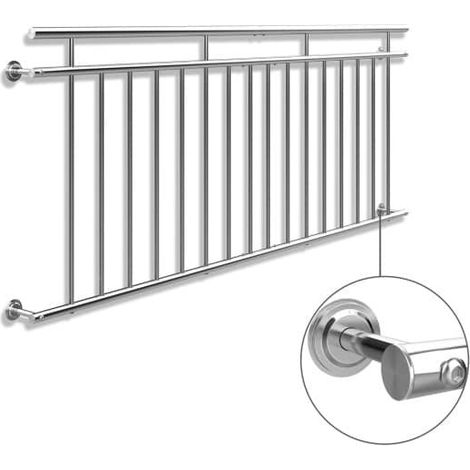 Balustrade de balcon, 225 cm X 90 cm en inox (1/5)