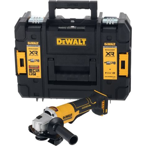 Dewalt DCG408NT 18V XR Brushless 125mm Paddle Switch Angle Grinder - Body Only & TSTAK II Case