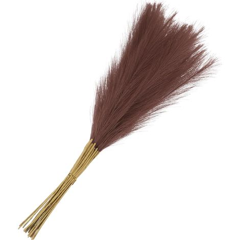 20pcs Faux Pampas,21"/55cm Faux Pampas décoratif pour Salon Chambre Fête Mur Vase Mariage Décoration,Foncé Marron
