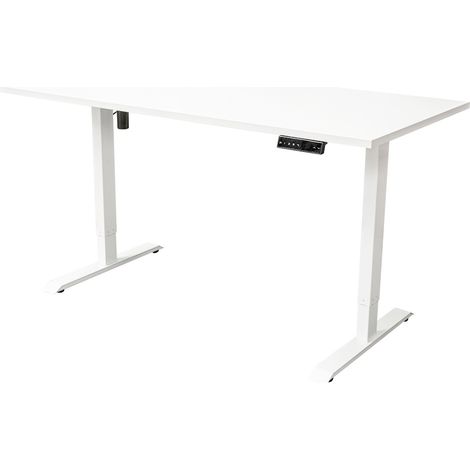 Bureau électrique réglable 140x80 cm - Moteur simple - Blanc