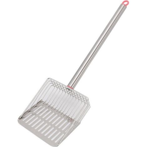Shipenophy Pelle de tamisage de litière Pelle à excréments de poulet à long manche en acier inoxydable, pelle animalerie kit Rose (1/5)