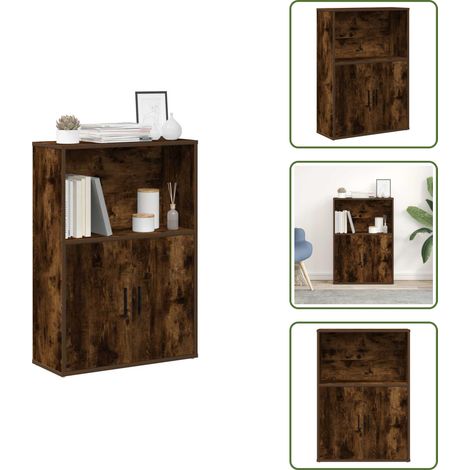 Bibliothèque chêne fumé 60x24x85 cm bois d'ingénierie - Bibliothèque - Bibliothèques - Étagère À Livres - Armoire De Rangement (1/5)