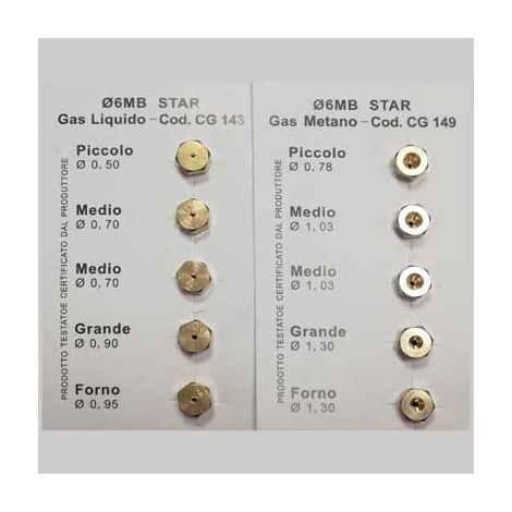 SET 5 UGELLI GAS PER CUCINA - Mtn