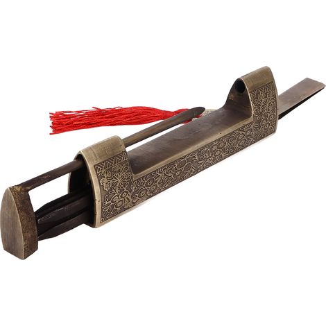 Antikes Retro-Vorhängeschloss aus Messing, 9 cm, mit klassischem Muster, für Kisten und Schränke (1/5)