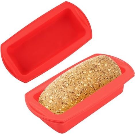 Moule Gateau Silicone, 2 Pièces Moule a Gateau Silicone Antiadhésif Moule à Cake Moule pain de Mie Moule Cake Silicone pour la Cuisson du Pain Des Gateaux Des Toasts (1/5)