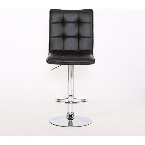 Evre Cuban Bar Stool Adjustable Swivel Gas Lift  for Pubs Counters Kitchens Bars (Black)
