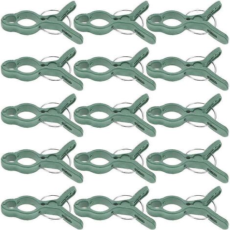 Clips de fixation pour plantes grimpantes en plastique vert (90 pièces) (1/5)