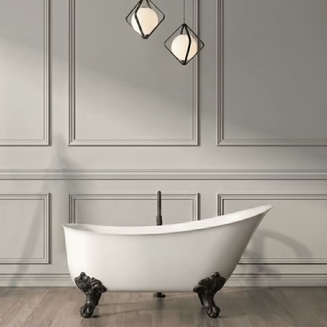 Bañera con patas BALMAIN 161 cm patas ÁGUILA NEGRAS