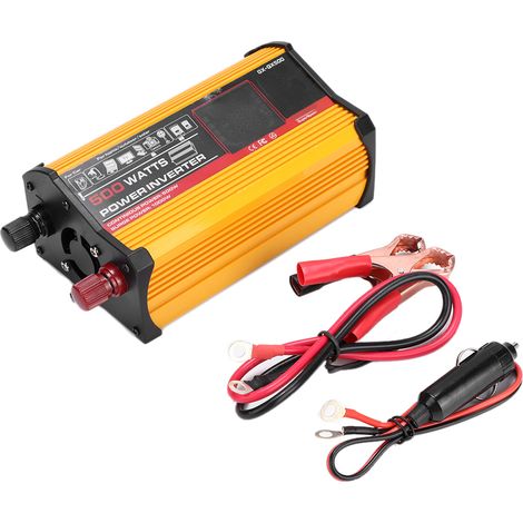 500W 12V CC vers 110V CA Onduleur avec écran couleur, convertisseur de puissance automatique, jaune (1/5)