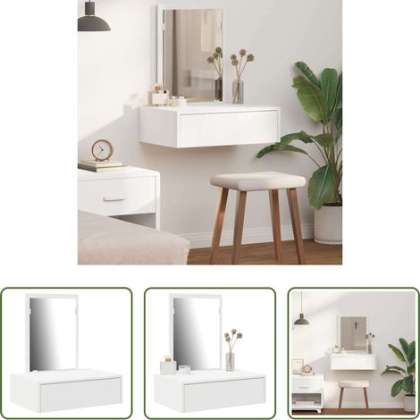 Coiffeuse moderne - Table de Toilette Blanc 60 x 40 x 70 cm Bois d'ingénierie (1/5)