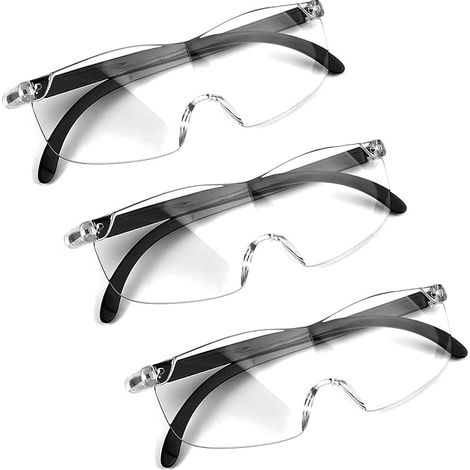 3 Pieces Reading Magnifier, Magnifying Glass for Eyeglass Wearers, Portable Reading Magnifier, Magnifying Glasses for Close Work, Reading, Repair (1/5)