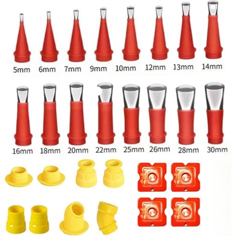 Buse À Colle - Acier Inoxydable - 24 Pièces - Pour Colles Structurelles Et Silicones - Adaptateurs Base Étanche - Usage Sanitaire Cuisine Extérieur (1/5)