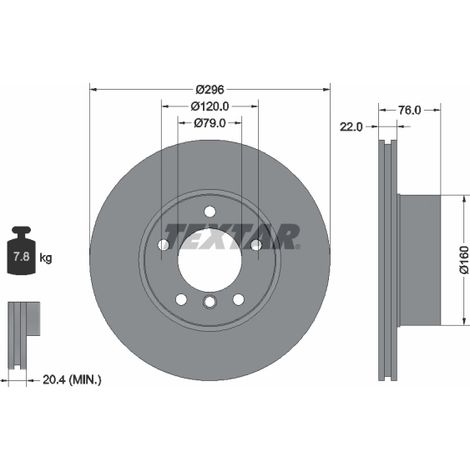 Lot de 2 Disques de frein Textar 92075005 BMW 1163013 1163081 1164839 6767061