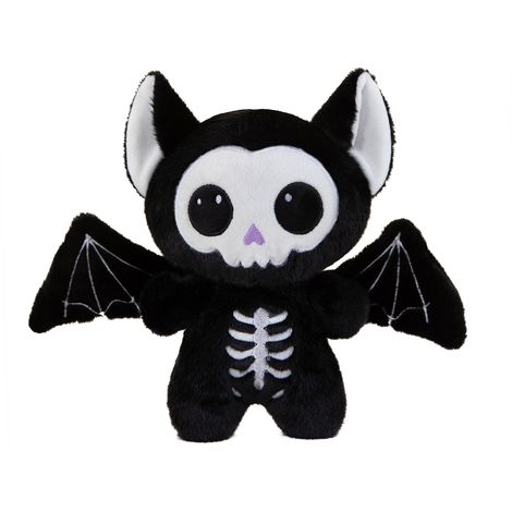 Peluche Chauve-souris Squelette Halloween, Doudou Gothique Noir et Violet, Décoration de Chambre