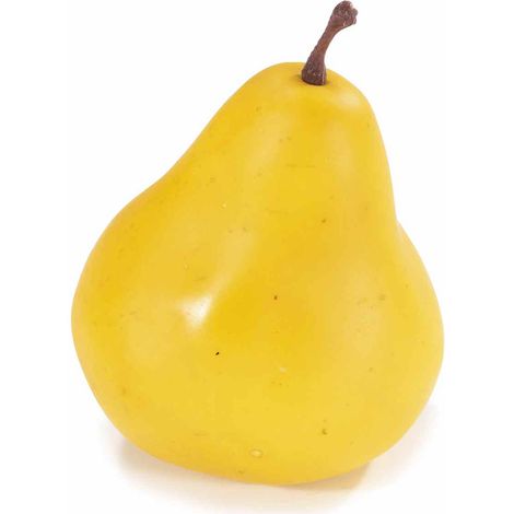 Poires jaunes décoratives artificielles, idéales pour vitrines et expositions, lot de 12, diam. 7,5 cm x H. 10,5 cm