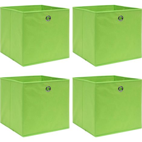 Boîtes de rangement 4 pcs Vert 32x32x32 cm Tissu CFW58576 (1/5)