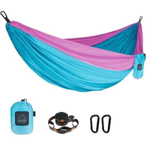 Hamac extérieur en nylon parapluie tissu anti-renversement champ installation rapide camping balançoire hamac portant 300 kg- (1/5)