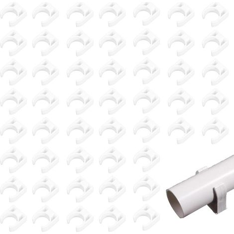 50 Pièces 20mm Tuyau Clips Set,Support en U pour tuyau en PVC,Tube 20mm,Clip de Tuyau pour Fixation des Tuyaux d'eau, Gaz, Plastique, Tuyau Clips pour Ateliers, Chantiers