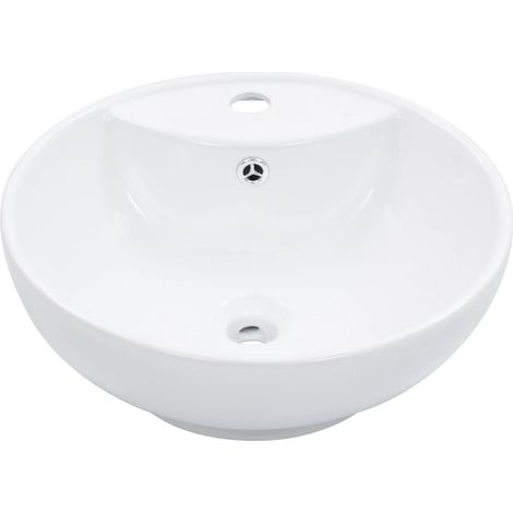 Lavabo avec trop-plein 46,5 x 18 cm Céramique Blanc (1/5)