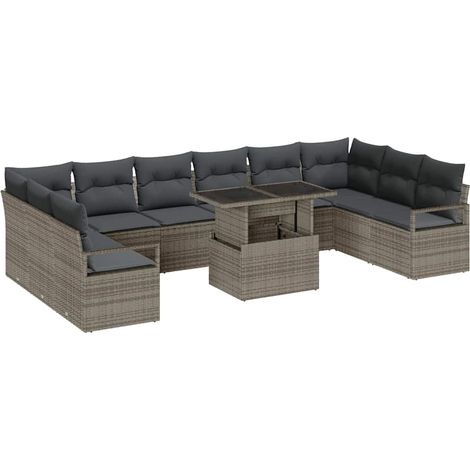Maison Exclusive - Gartensofa-set mit Kissen mit Speicher 11 pcs