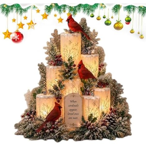 Décoration de table de Noël Décor Saisonnier Thème d'Oiseau Lumineux (1/5)