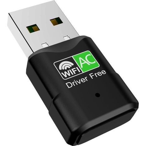 Adaptateur Wi-Fi USB, carte réseau sans fil double bande (2,4 GHz/5,8 GHz) 600 Mbps, compatible avec Windows 11/10/8/7/XP (1/4)