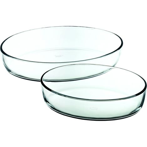 Juego de 2 platos ovalados de cristal aptos para horno (1/4)