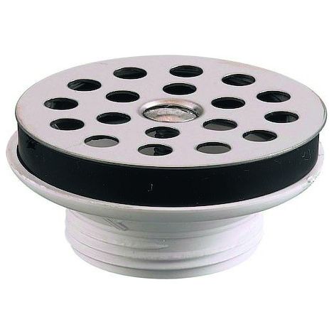 Valentin – Bonde de lavabo à grille 63mm – Mécanisme de serrage réglable 0-55mm – Plastique chromé pour collectivités